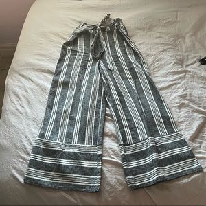 Striped Wide-Leg Size S Pants